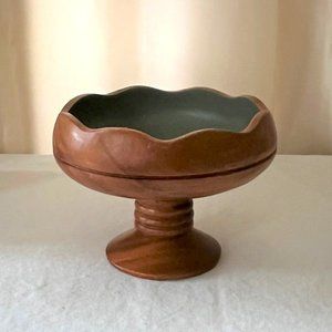 Carved wood bowl with hand painted design
